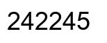 Number 242245 black image
