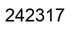 Number 242317 black image