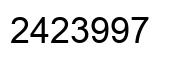 Number 2423997 black image
