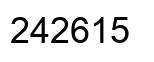 Number 242615 black image