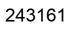 Number 243161 black image