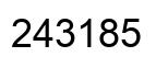 Number 243185 black image
