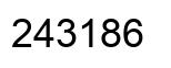 Number 243186 black image
