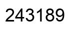 Number 243189 black image