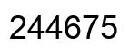 Number 244675 black image
