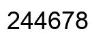 Number 244678 black image