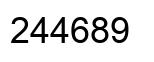 Number 244689 black image