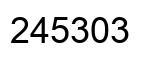 Number 245303 black image