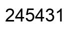 Number 245431 black image