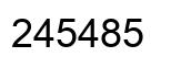Number 245485 black image