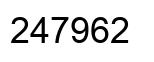 Number 247962 black image