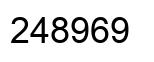 Number 248969 black image