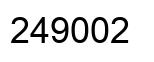 Number 249002 black image