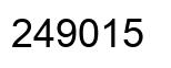 Number 249015 black image