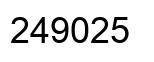 Number 249025 black image