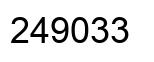 Number 249033 black image