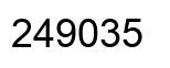 Number 249035 black image