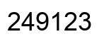 Number 249123 black image