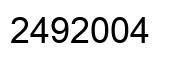 Number 2492004 black image