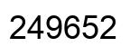 Number 249652 black image