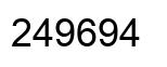 Number 249694 black image