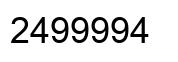 Number 2499994 black image