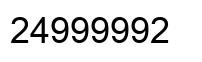 Number 24999992 black image