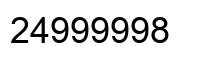 Number 24999998 black image