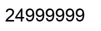 Number 24999999 black image