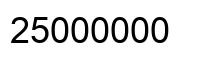 Number 25000000 black image