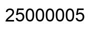 Number 25000005 black image