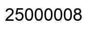 Number 25000008 black image