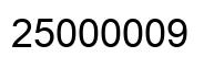 Number 25000009 black image