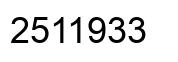 Number 2511933 black image