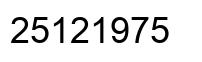 Number 25121975 black image