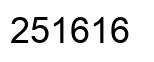 Number 251616 black image