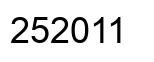 Number 252011 black image