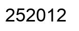 Number 252012 black image