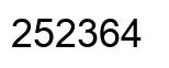 Number 252364 black image