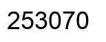 Number 253070 black image