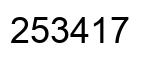 Number 253417 black image