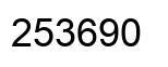Number 253690 black image