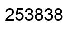 Number 253838 black image