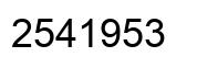 Number 2541953 black image
