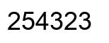 Number 254323 black image