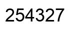 Number 254327 black image