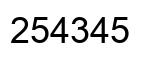 Number 254345 black image