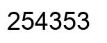 Number 254353 black image