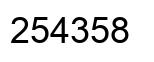 Number 254358 black image