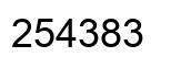 Number 254383 black image